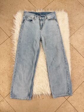 Old Navy Light Blue 100% Cotton Wide Leg Baggy Jeans (Youth) Size 14